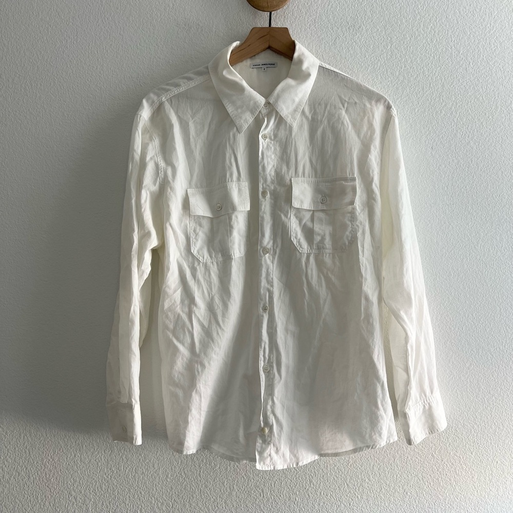 James Perse 💯 Cotton White Collar long sleeve Shirt